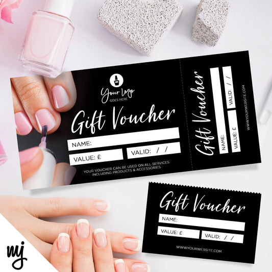 CUSTOM PRINTED GIFT VOUCHERS | PERFORATED | NAIL ARTIST BEAUTY THERAPIST 03