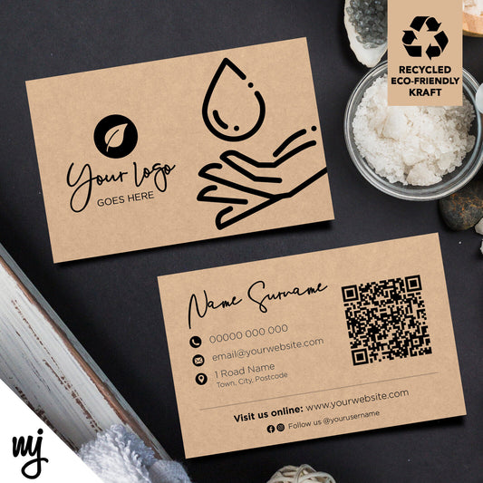 Kraft Business Cards Eco Recyclable | Massage Masseur Beauty Therapist Health 03