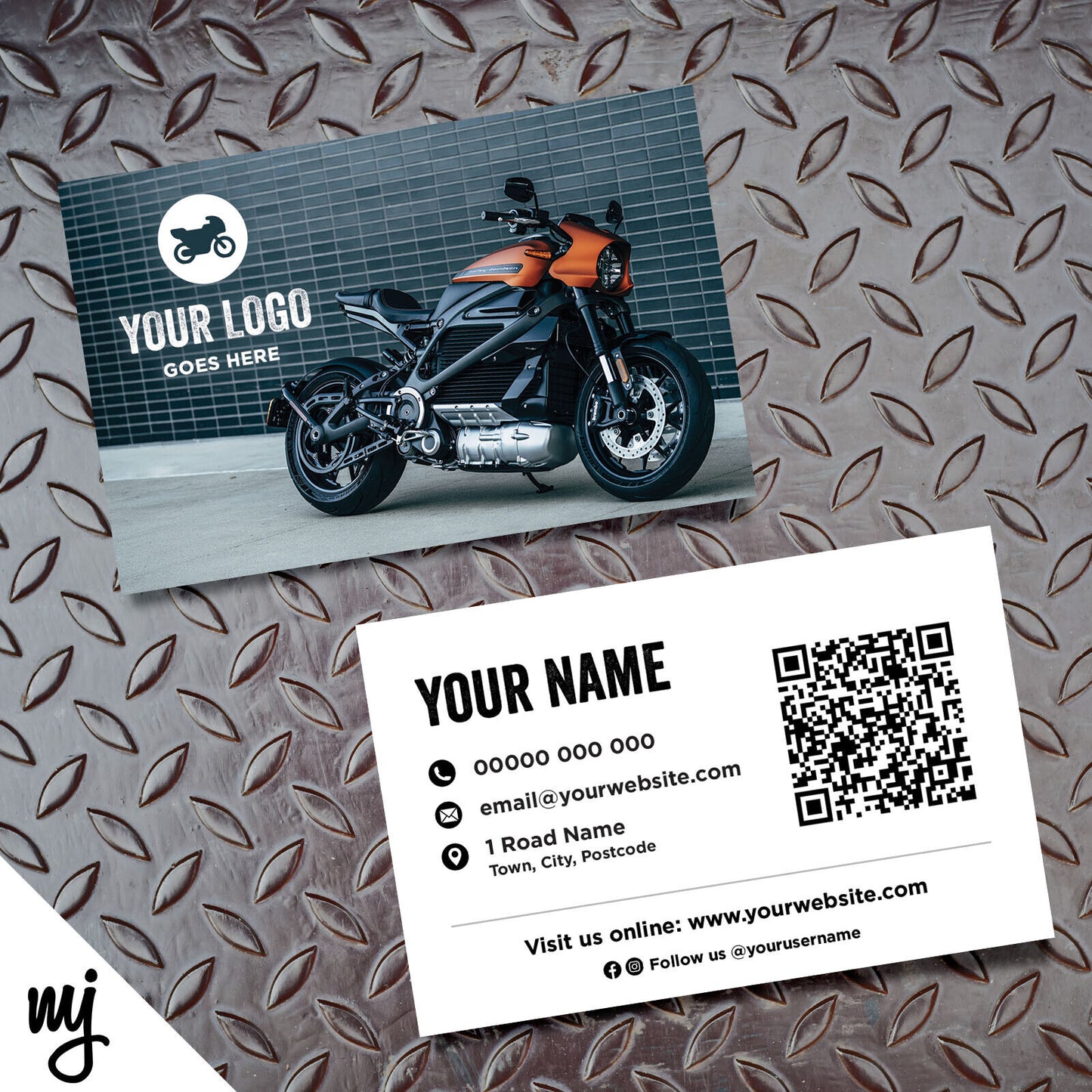 Custom Business Card Printing | Motorbike Bike Motorcycle Shop Supplies 01