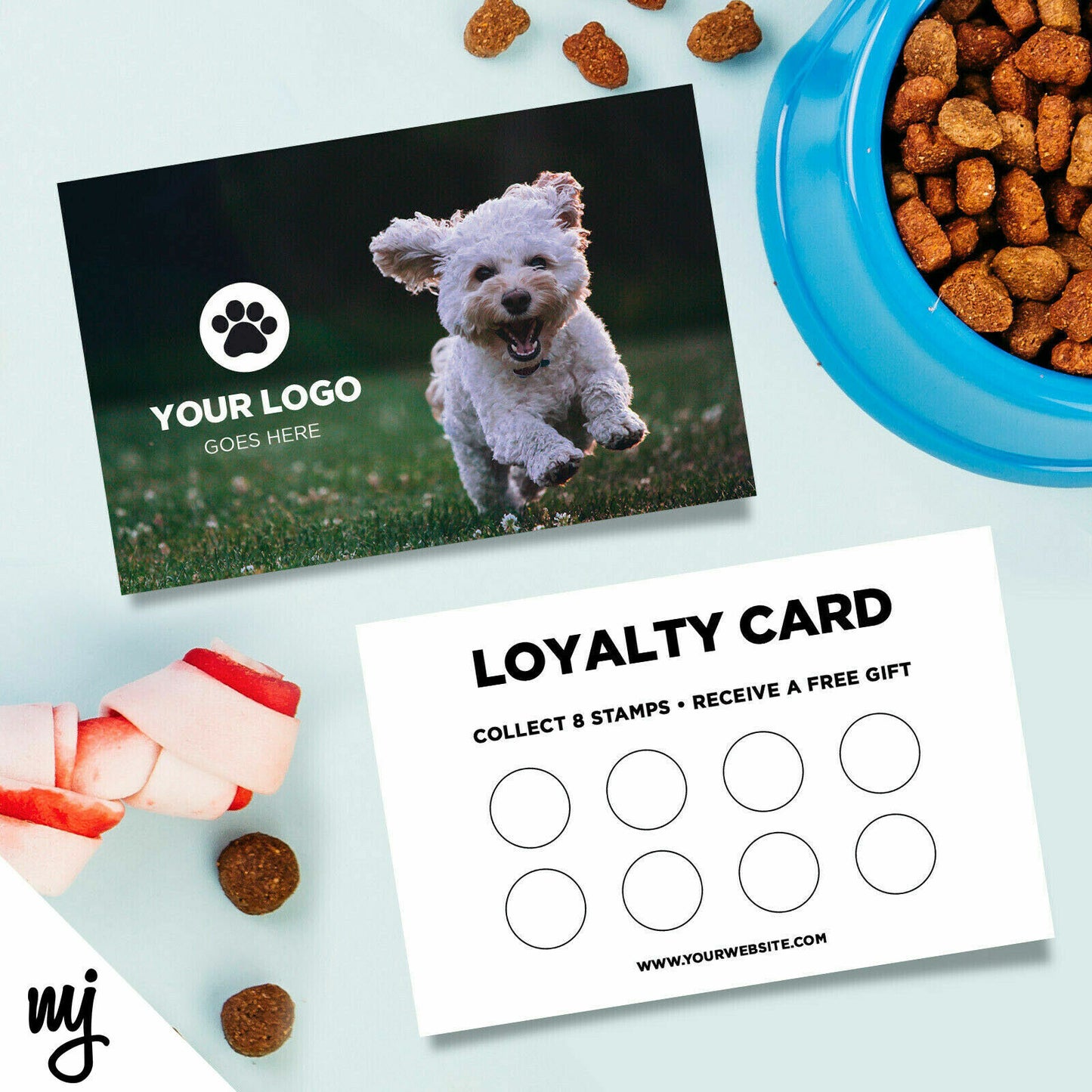 Custom Loyalty Card Printing | Dog Walking Walker Sitter Pet Shop Supplies 02