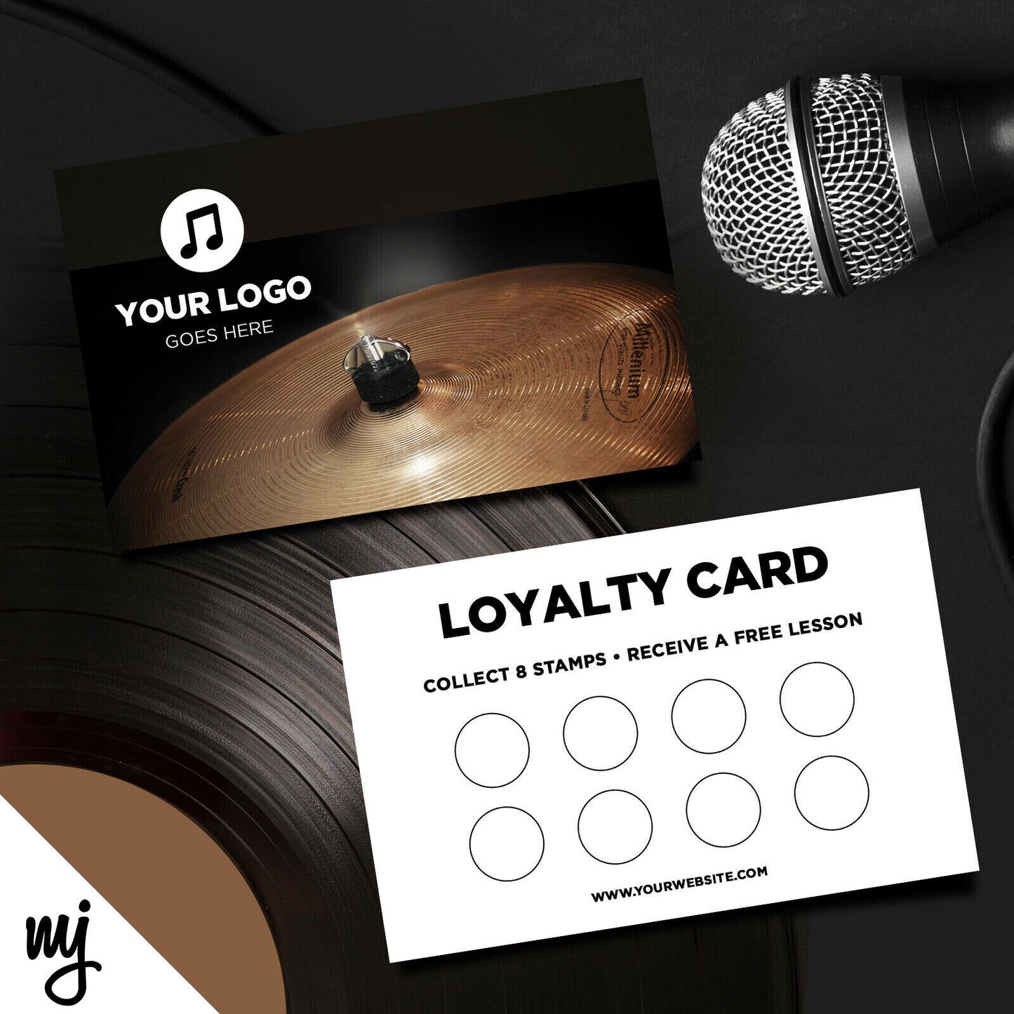 Custom Loyalty Card Printing | Drum Lesson Music Shop Gig Show Business 02