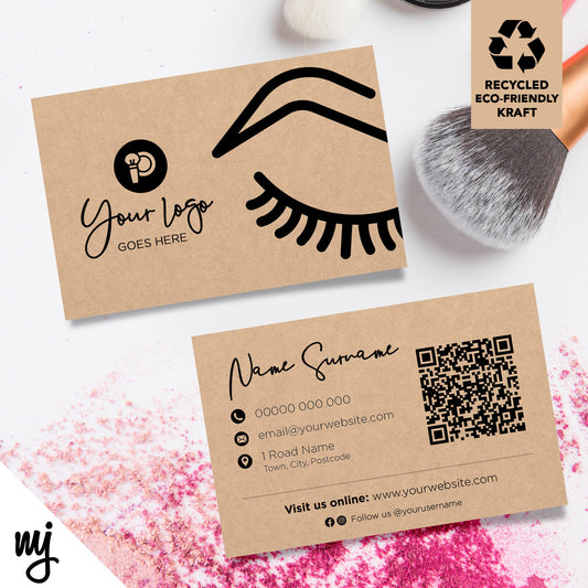 Kraft Business Cards Eco Recyclable | Make Up Artist Beauty Aesthetics Mua 04