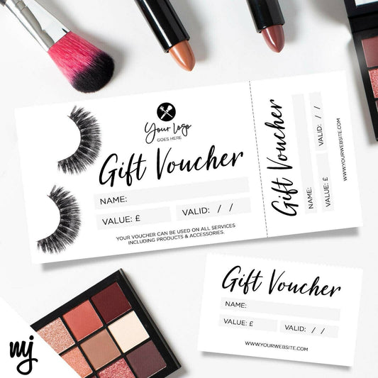 Custom Printed Gift Vouchers | Perforated | Make Up Artist Beauty Eye Lashes 05